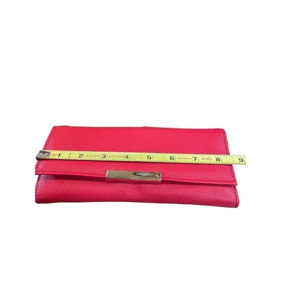 NWT R.h. Macy & Co. Red pebble Travel Jewelry Wallet Case 8.5" Vegan L… - Picture 8 of 12
